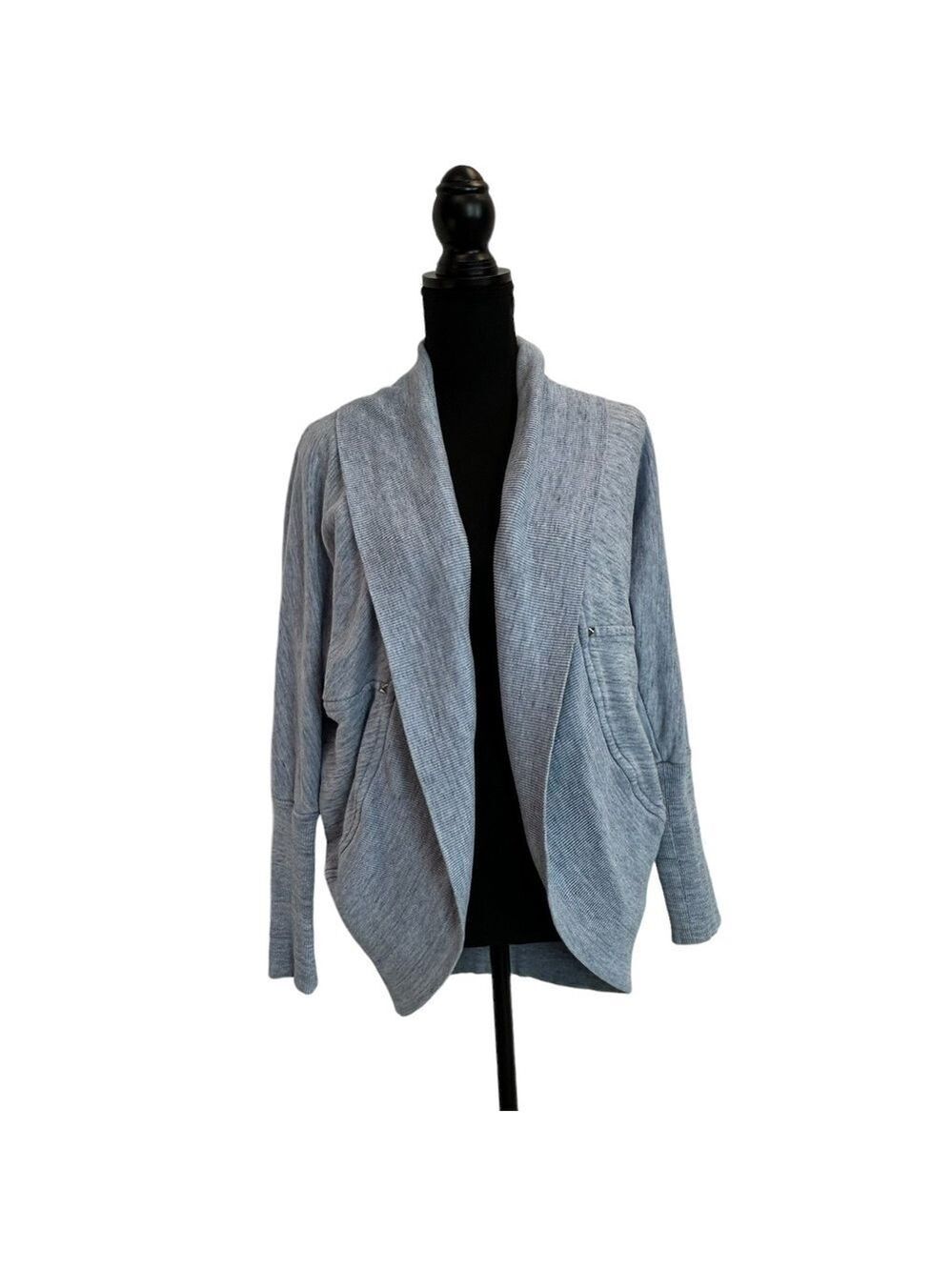 ARITZIA Wilfred Diderot Cocoon blue open front circle cardigan Sz S - Picture 3 of 11